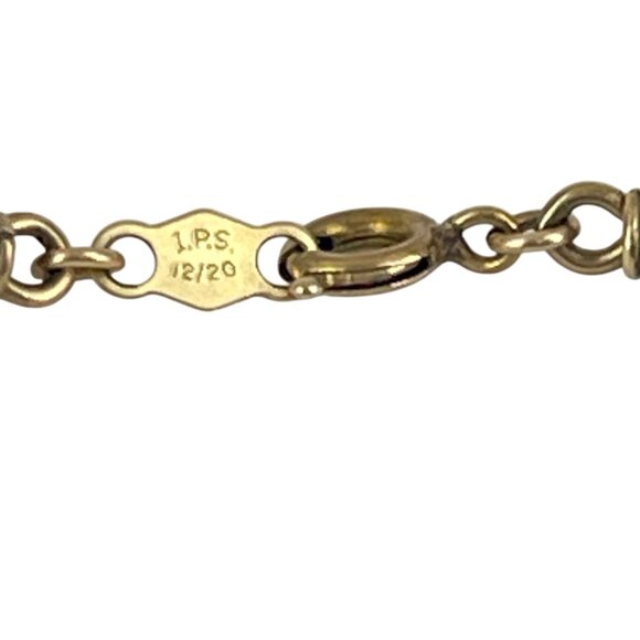Vintage I.P.S. 12/20 Gold Filled Necklace With Barrel Links 15" - Picture 4 of 6